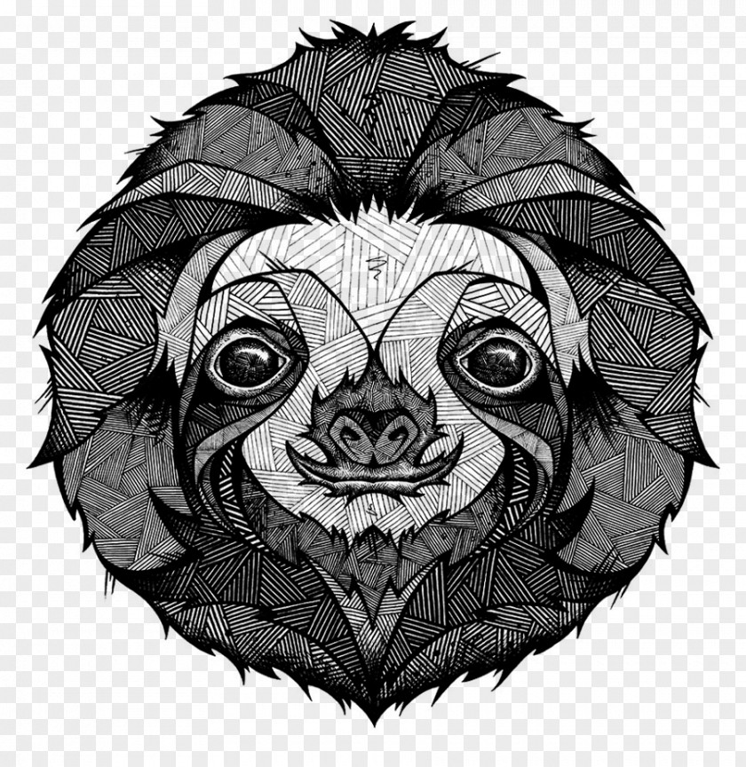 Design Three-toed Sloth Tattoo Drawing PNG