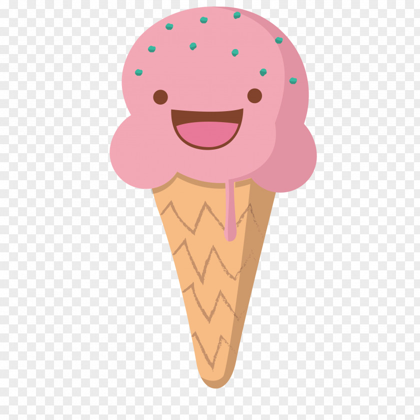 Smiling Ice Cream Cone Pop Biscuit Roll PNG