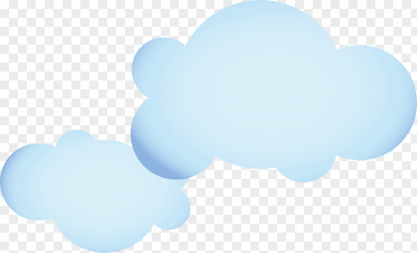 Hand Painted Blue Cloud Material PNG