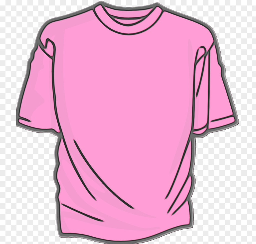 Magenta Top Clothing Pink T-shirt White Sleeve PNG