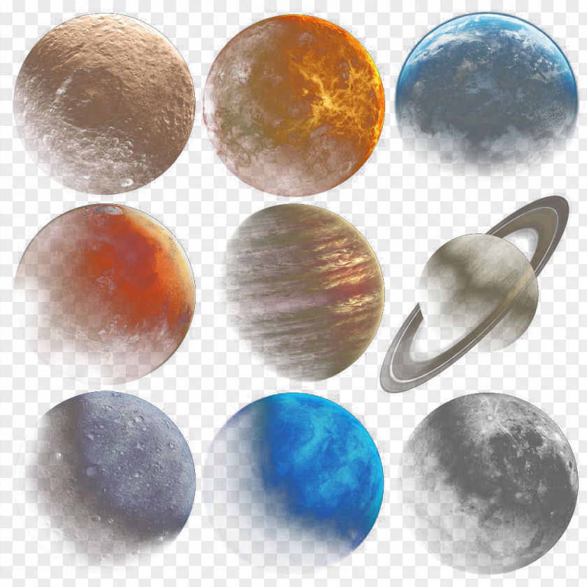 Nine Planets Moon Planet Universe PNG