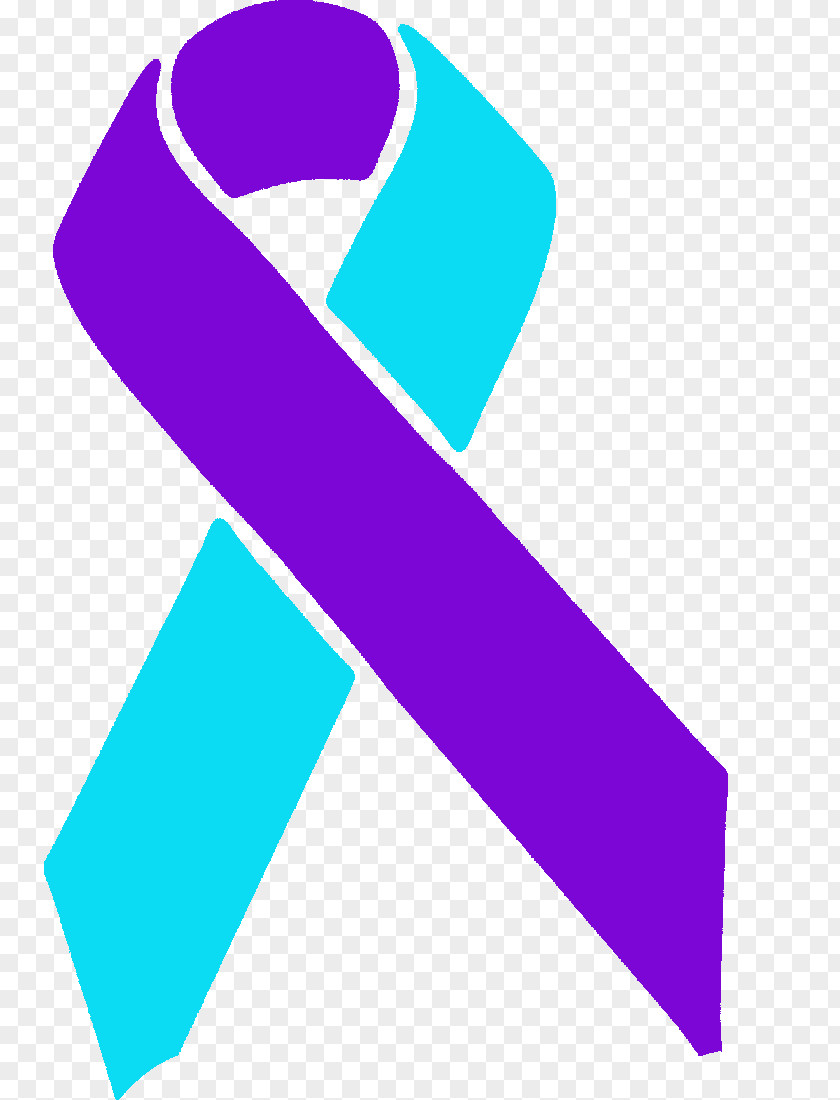Ribbon Awareness Blue Purple PNG