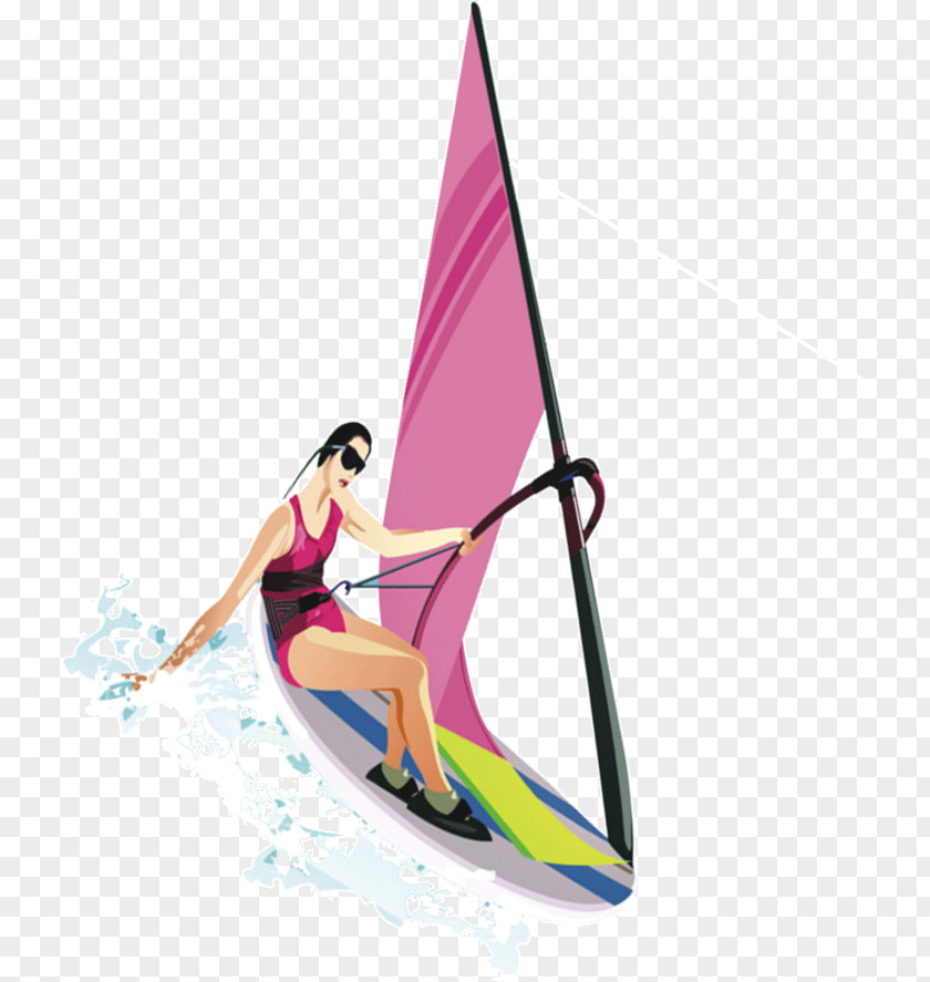Surfing Sailing Beauty Poster Download PNG