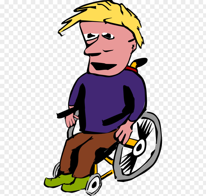 Cartoon Boy In A Wheelchair Disability Man Clip Art PNG