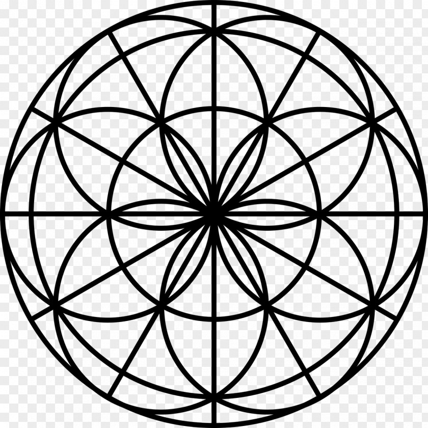 Circle Geometry Sacred Mandala Overlapping Circles Grid Art PNG