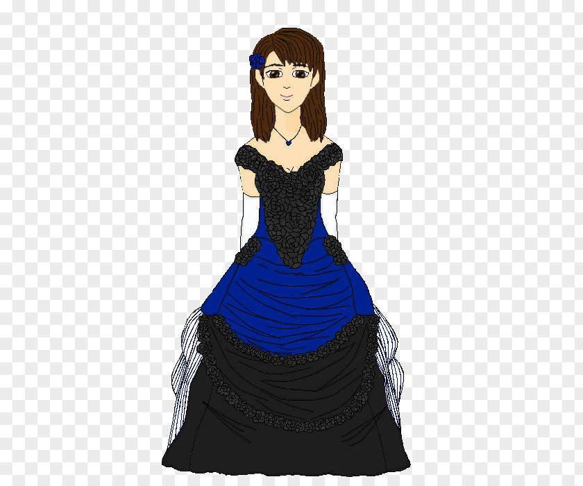 Design Gown Black Hair Costume M PNG