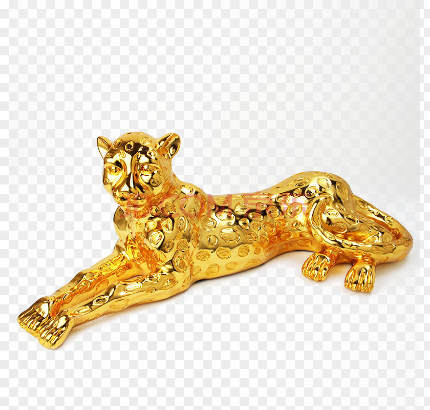 Gold Cheetah Leopard Cat Icon PNG