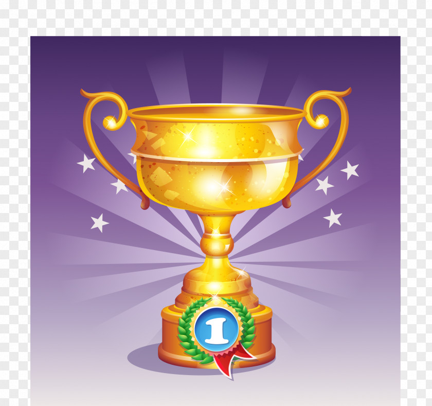 Golden Cup Drawing Photography Medal PNG