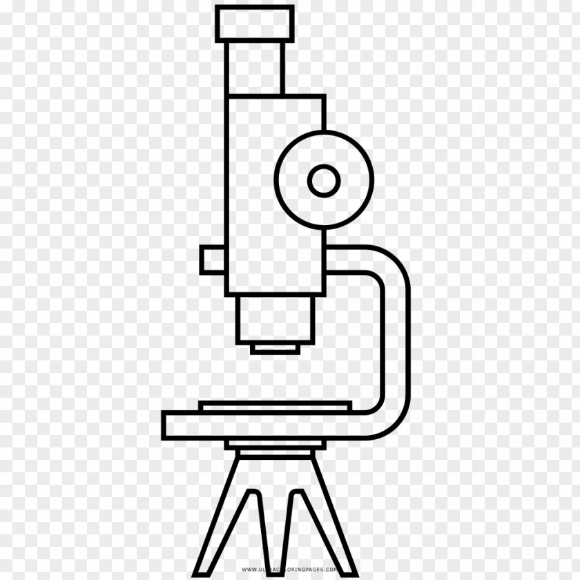 Microscope Drawing Optical Coloring Book Black And White PNG