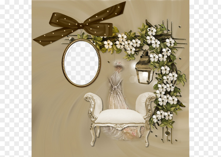 Sofa And Bows Round Frame Paper Butterfly Scrapbooking PNG