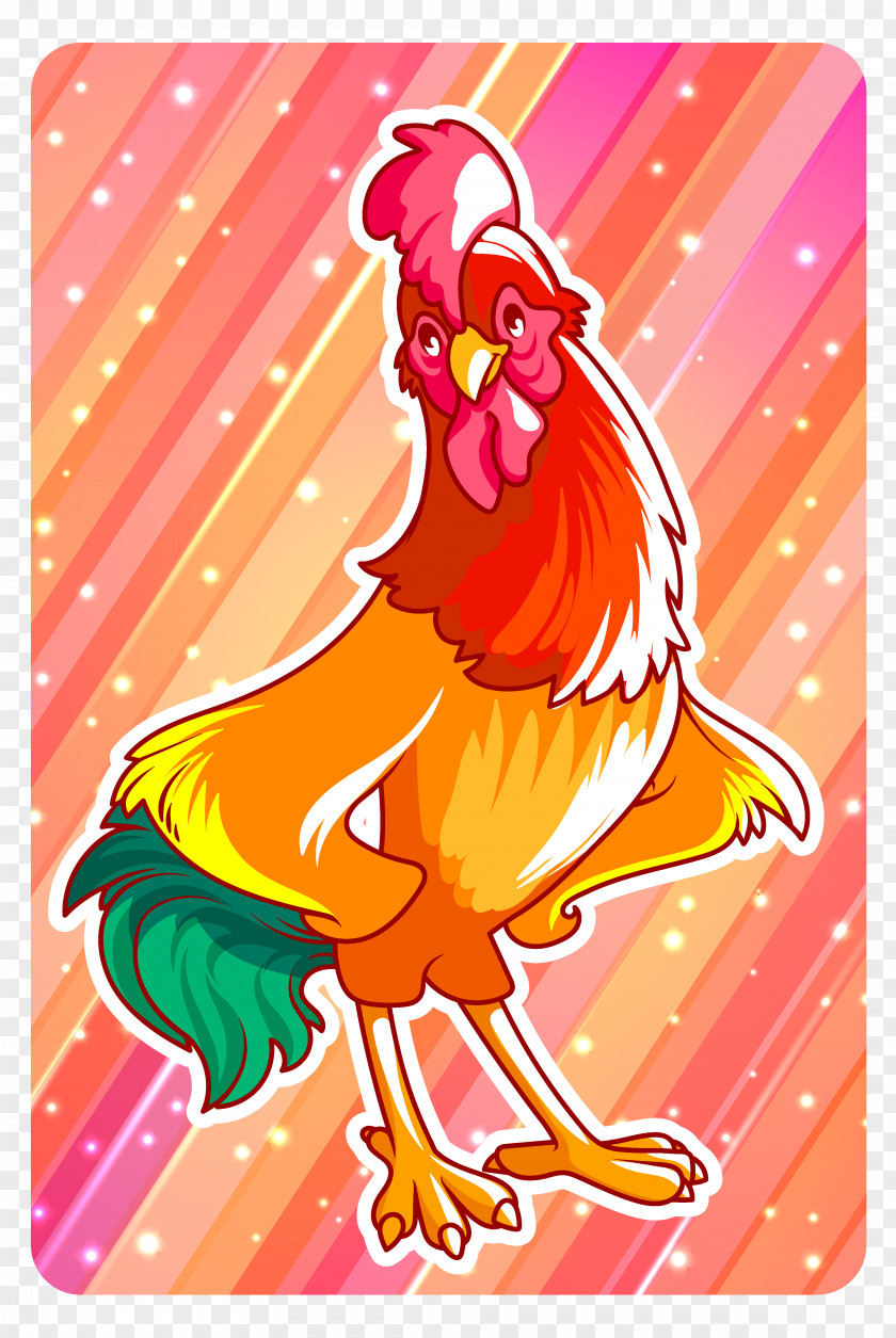 Beautiful Color Chick Rooster Chicken Clip Art PNG
