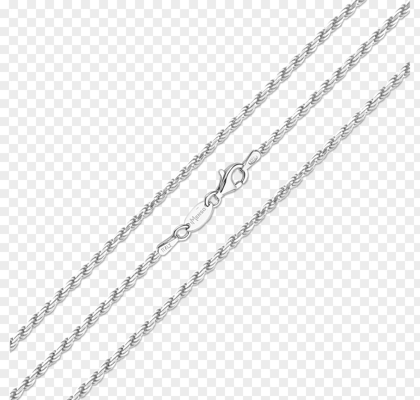 Chain Rope Necklace Jewellery Silver PNG