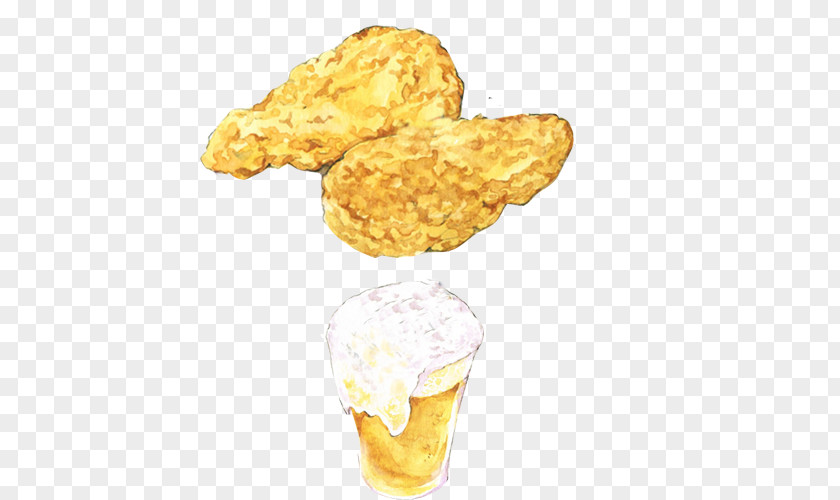 Fried Chicken And Beer Hand Painting Material Picture Nugget Karaage PNG