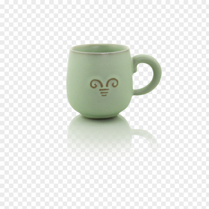 Sanyangkaitai Cup (Green) Coffee Green Ceramic PNG