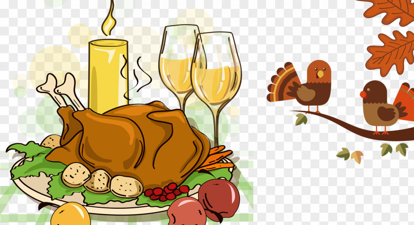 Thanksgiving Turkey Meat Dinner Cartoon PNG