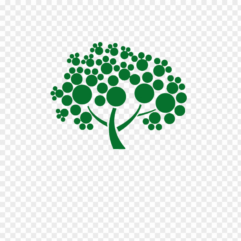 Vector Round Green Tree Logo Circle Point PNG