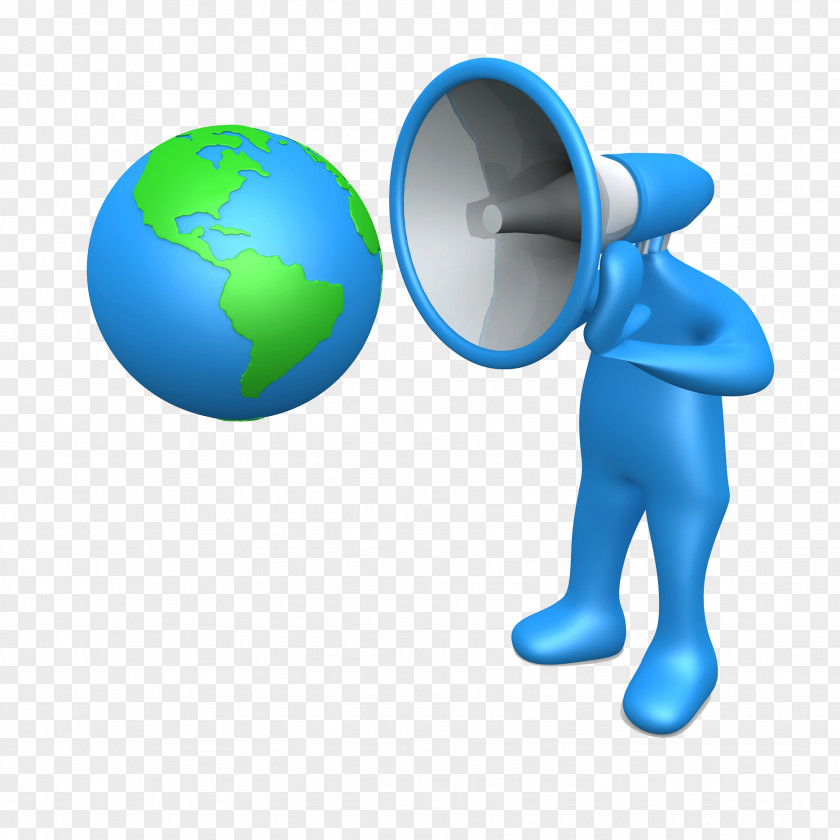 The Blue Trumpet Man And Earth Broadcasting Illustration PNG