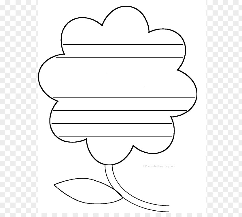 Blank Flower Template Line Art Coloring Book Black And White Clip PNG