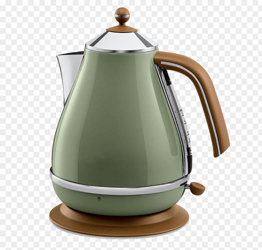 Olive Green Belly Electric Kettle DeLonghi Toaster Coffeemaker PNG