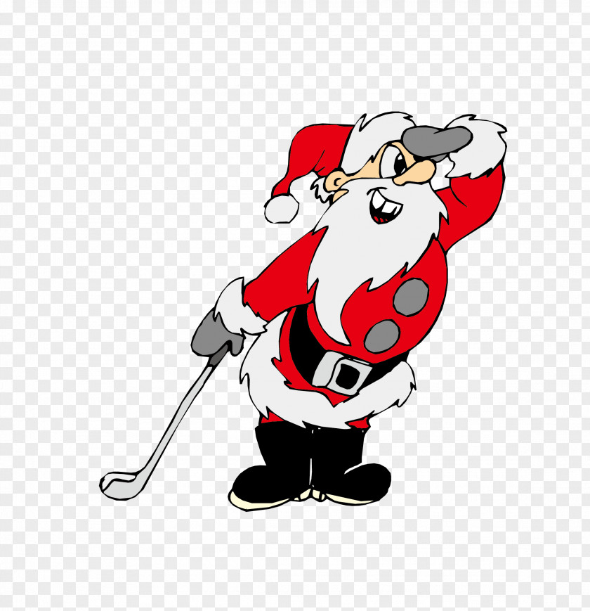 Santa Claus Golf Club Christmas Clip Art PNG