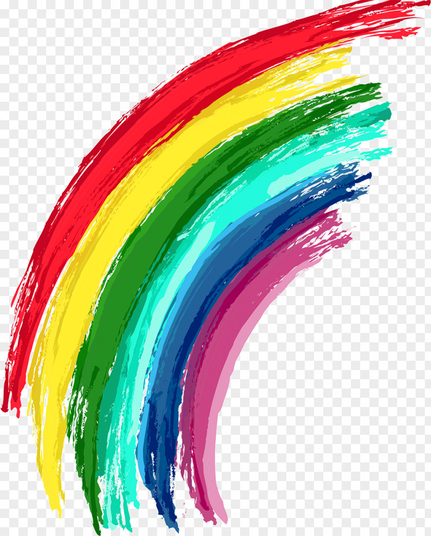 Rainbow Watercolor Painting PNG