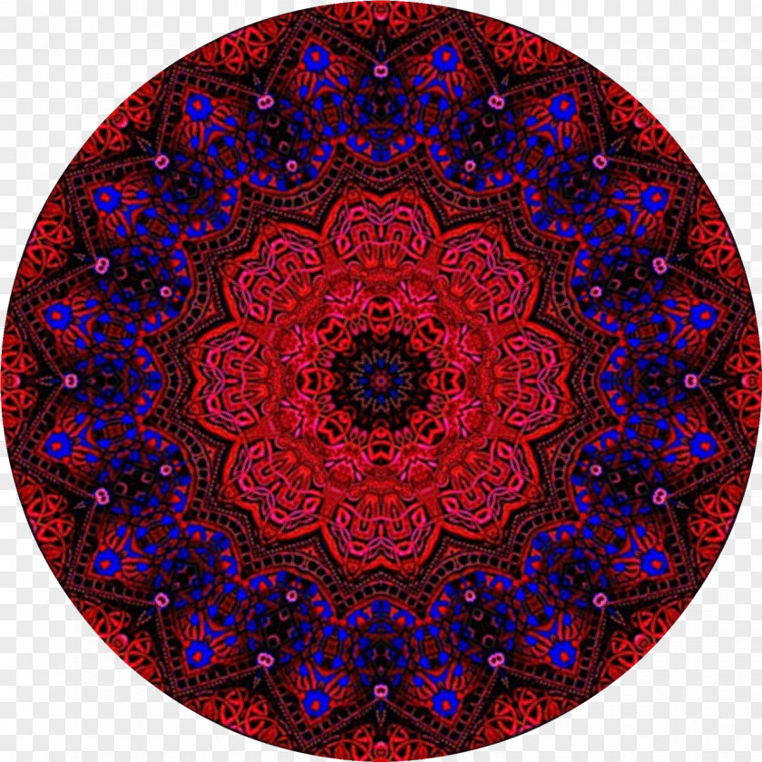 Kaleidoscope Mandala Red Purple PNG