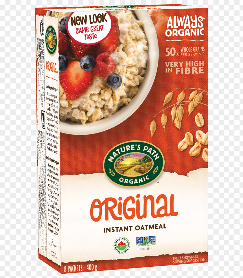 Breakfast Cereal Organic Food Nature's Path Hot Oatmeal PNG