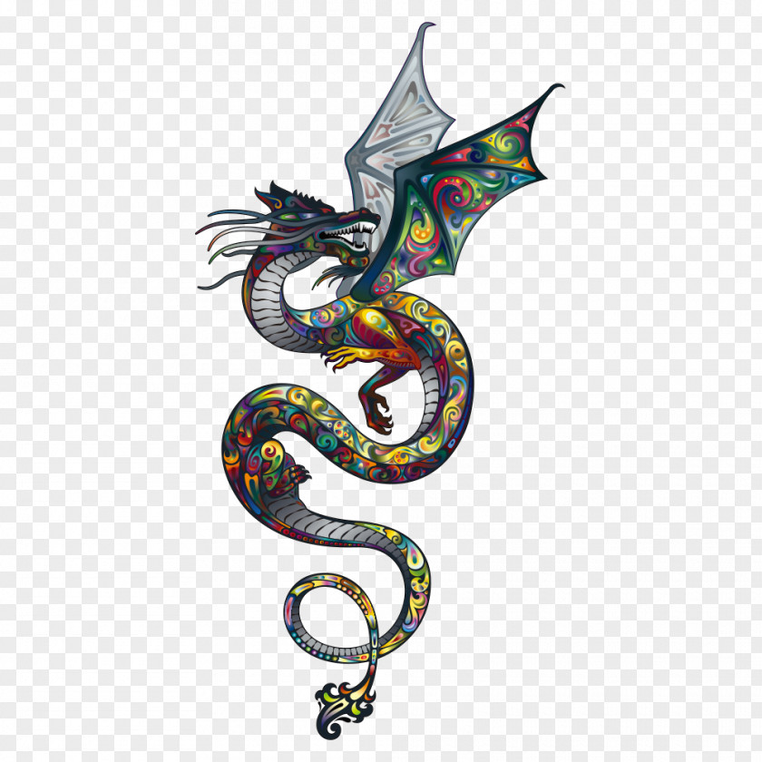 Dragon Sleeve Tattoo Pattern PNG