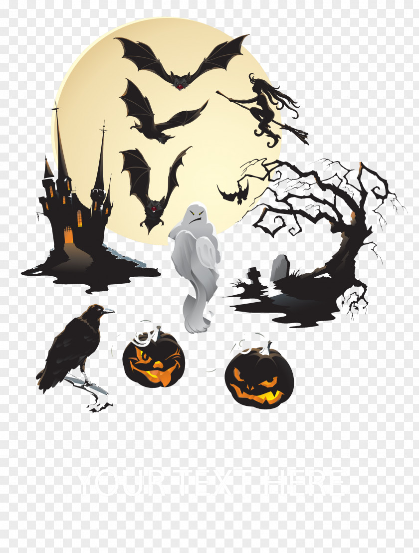 Halloween Bat Jack-o'-lantern Clip Art PNG