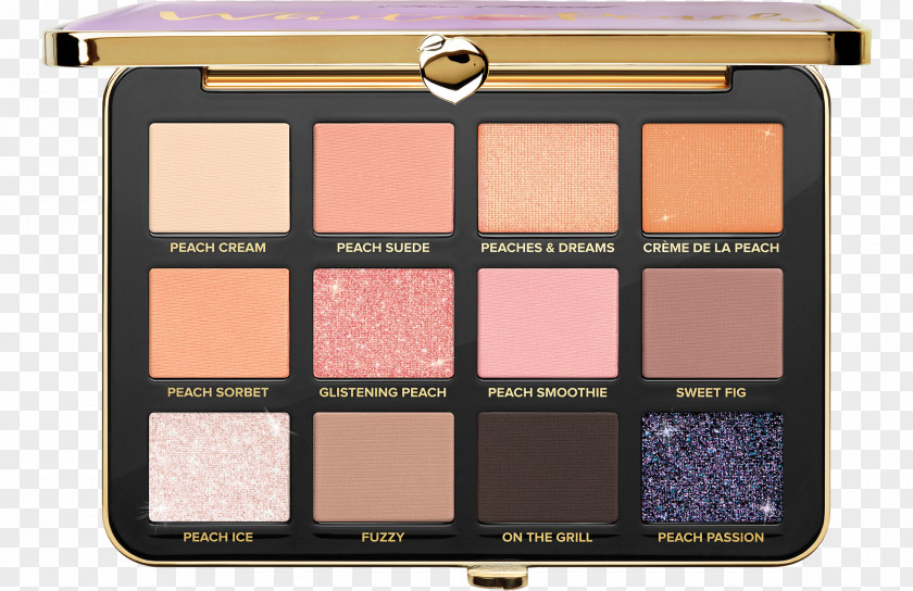 Peach Too Faced White Chocolate Chip Eye Shadow Palette Sweet Gold Cosmetics PNG