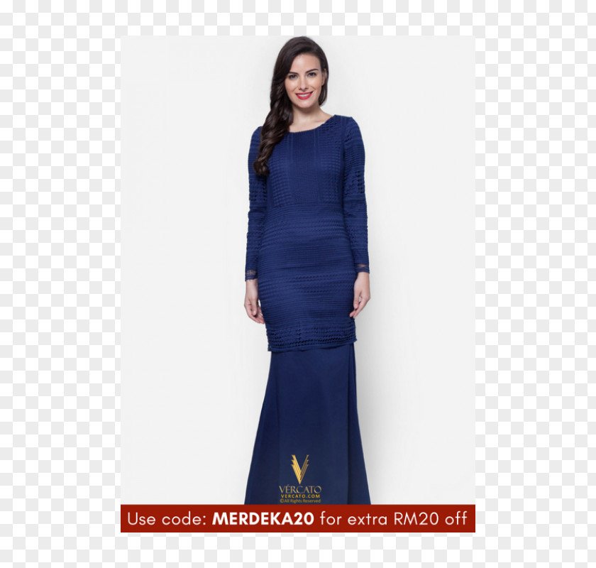 Baju Kurung Navy Blue Dress Fashion PNG