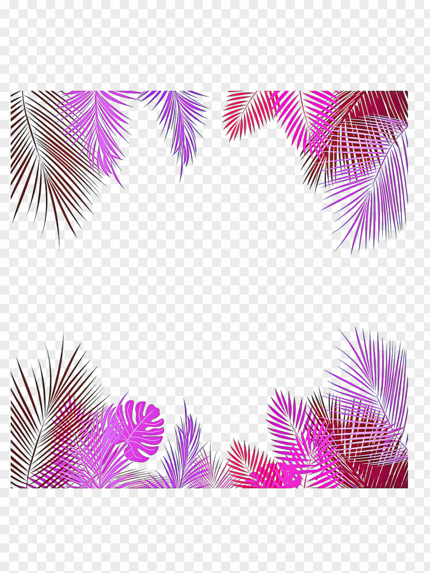 Magenta Branch Feather PNG