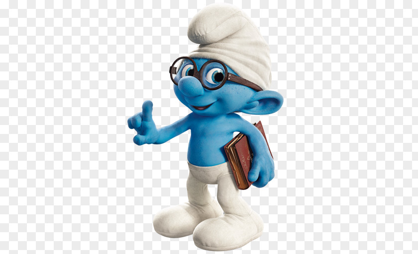 Brainy Smurf Stuffed Toy Figurine Plush PNG