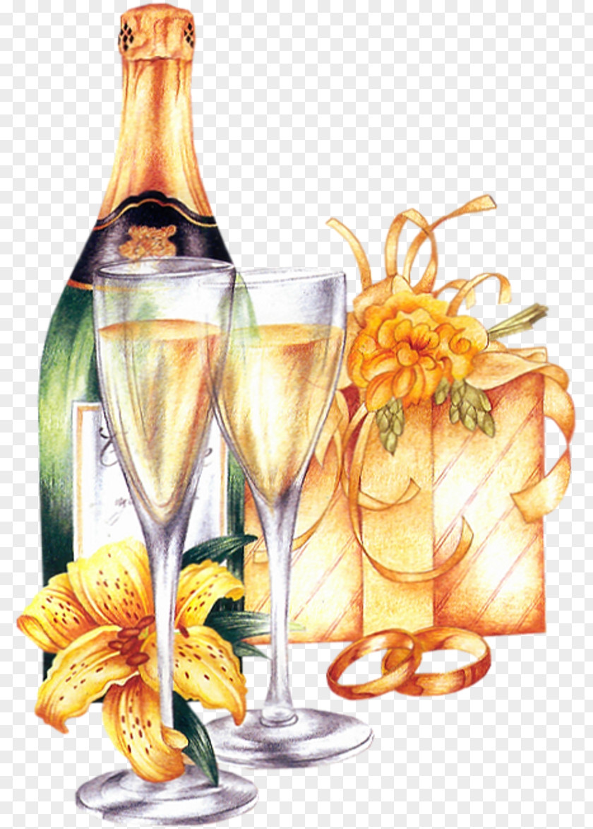Champagne Glass Birthday Toast Carte D'anniversaire PNG