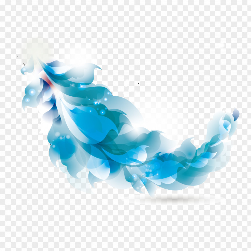 Feather Flowers Illustration PNG