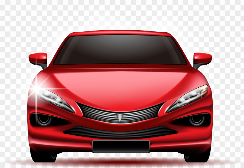 Vector Hand Painted Red Car PNG