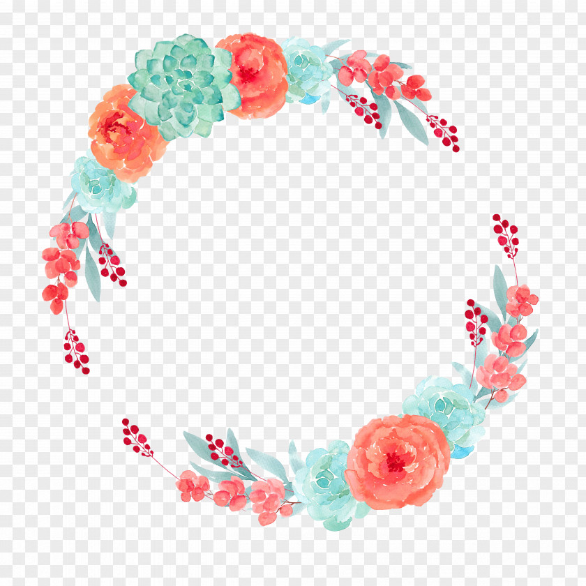 Flower Floral Design Wreath Watercolor Painting Paper PNG