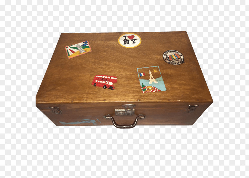 Box Wooden Suitcase Vintage PNG
