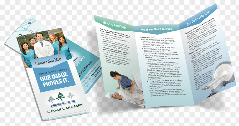 Brochure Mockup Cedar Lake MRI Magnetic Resonance Imaging Medical Implant PNG