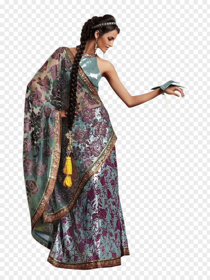 Dress Sari Female Woman Clothing PNG