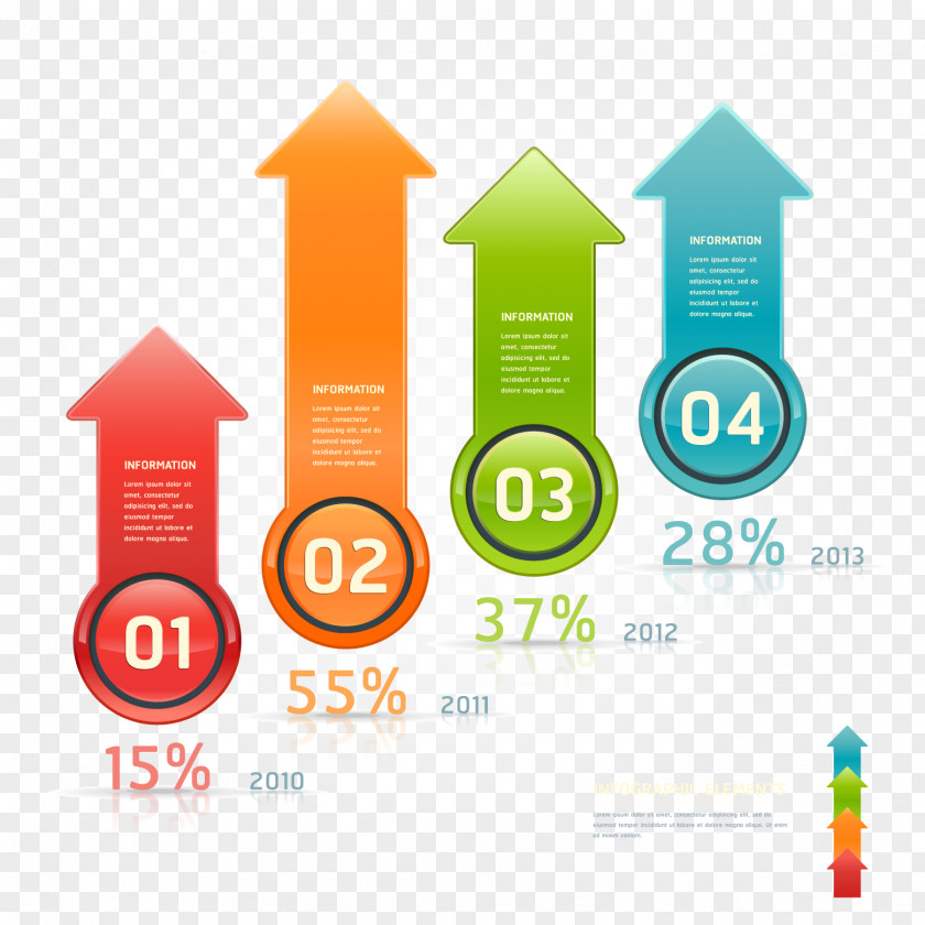Vector Data Rise Infographic Web Banner Illustration PNG