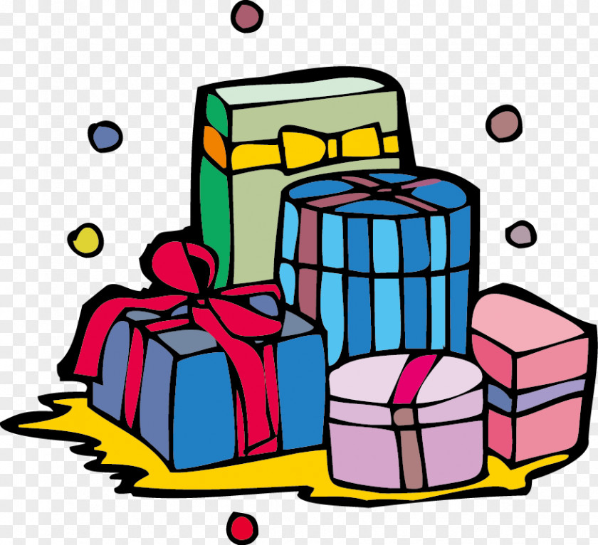 Vector Gift Box Christmas Birthday Clip Art PNG