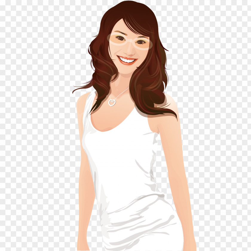 White Vest Women T-shirt Woman Download PNG