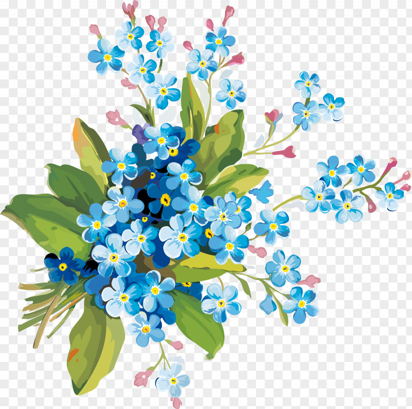 Botanical Blue Photography Clip Art PNG