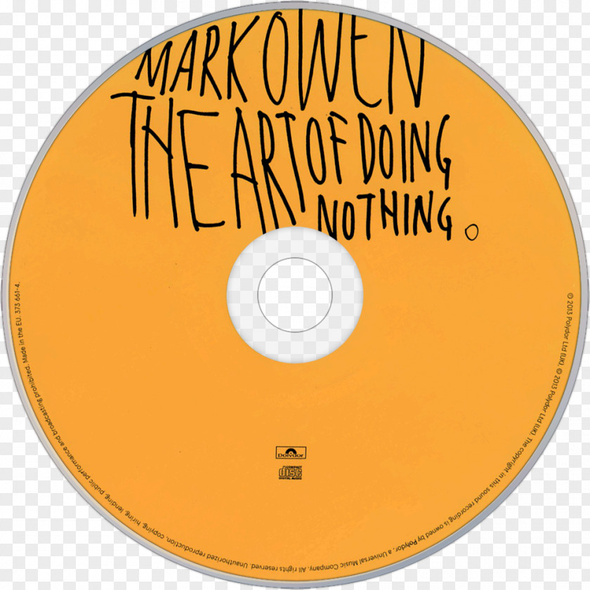 Mark Owen Compact Disc / The Art Of Doing Nothing Product Disk Image PNG