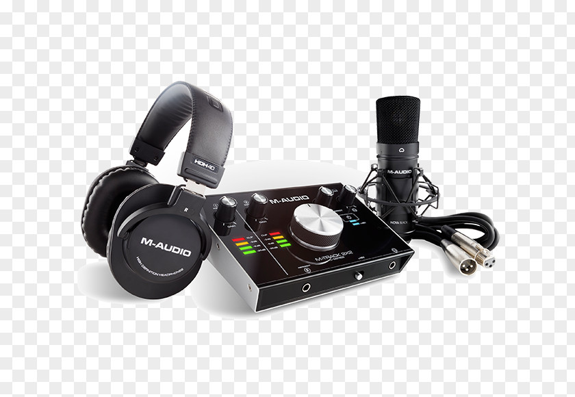 Microphone M-Audio M-Track 2X2 Sound Recording Studio PNG