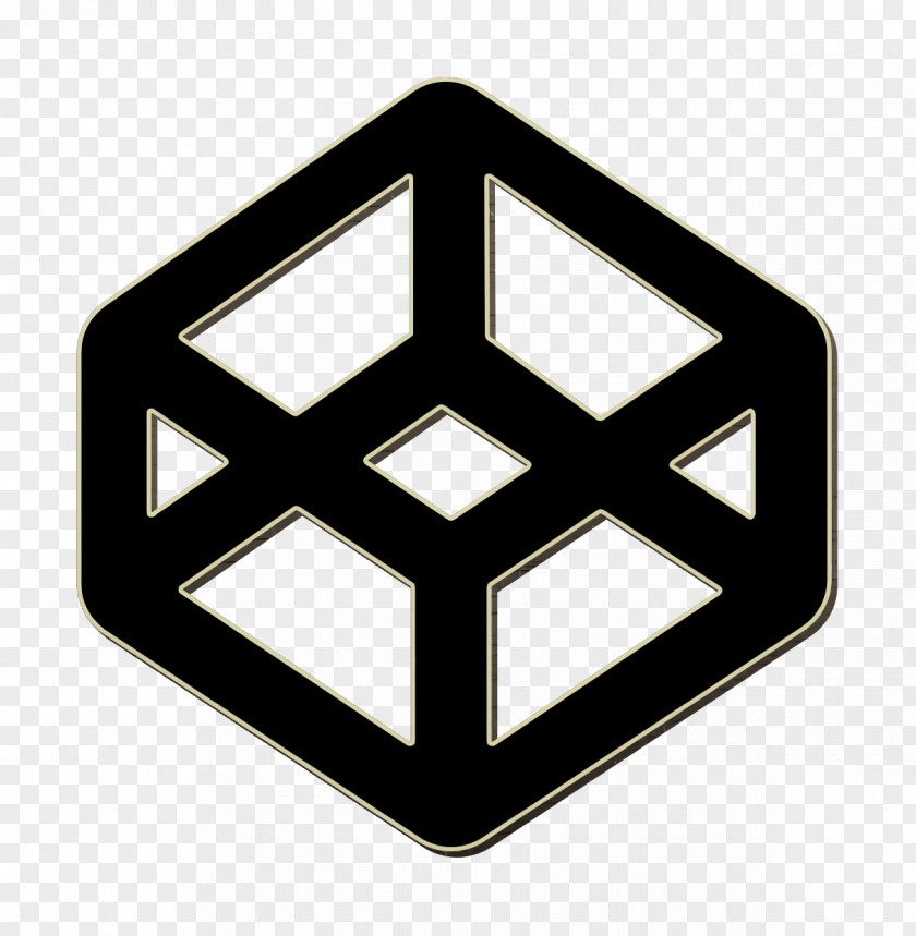 Network Icon 3d Outlined Shape Codepen PNG