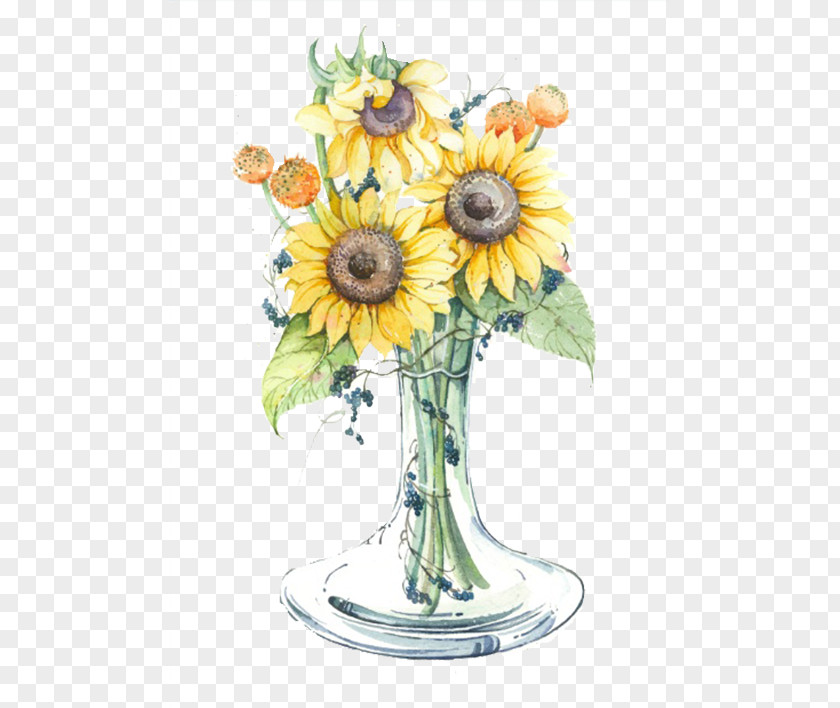 Vase Of Sunflowers Common Sunflower Yellow PNG