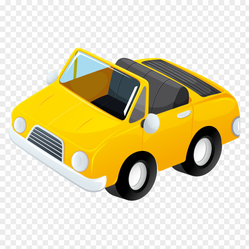 Yellow Car Cartoon PNG