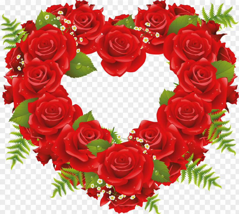 Rose Heart Flower Clip Art PNG